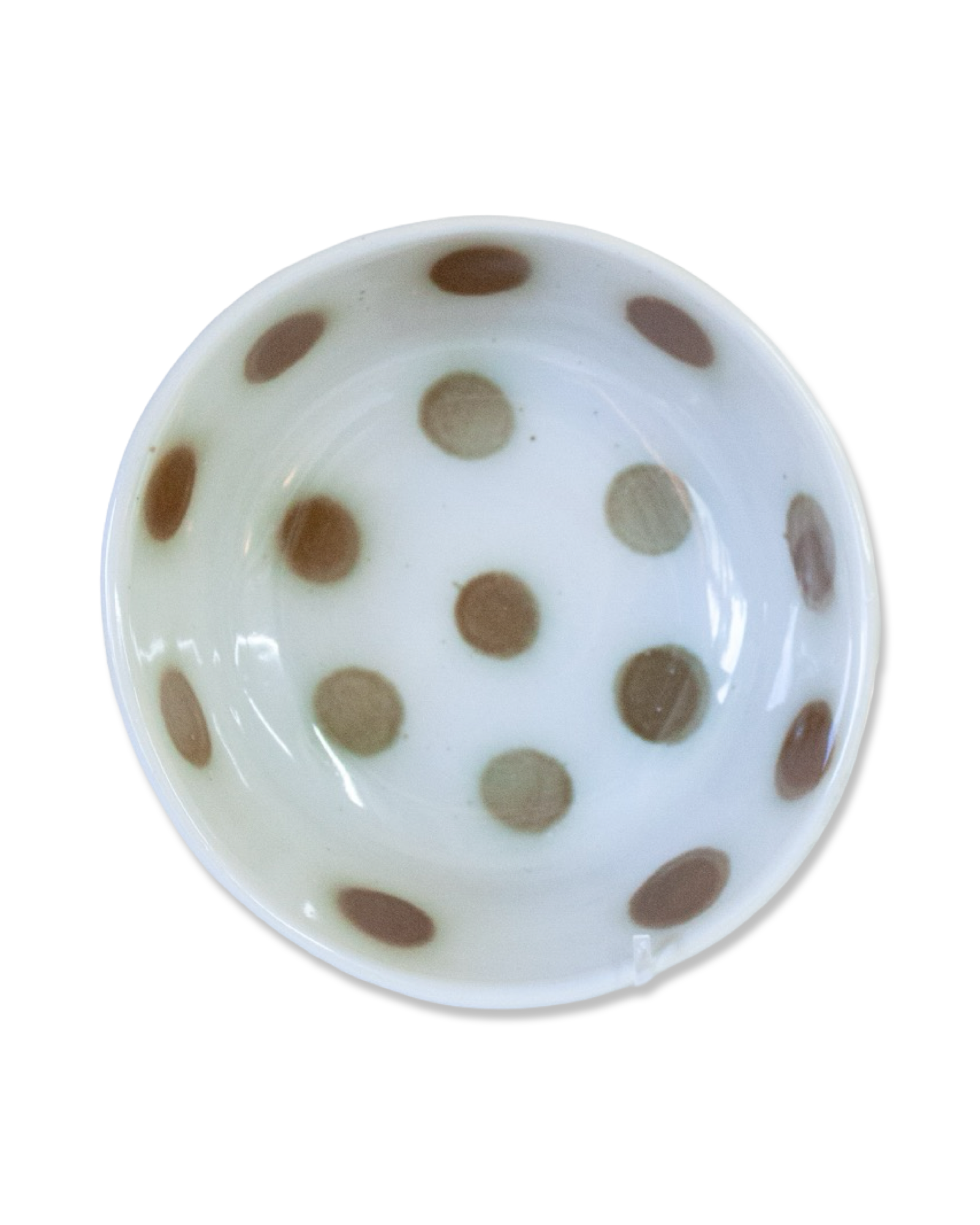 Blue and Brown Polka Dot Bowl