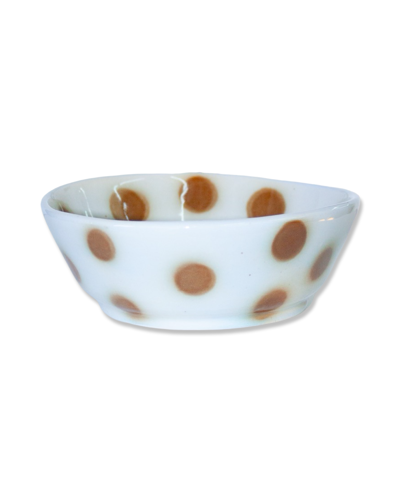 Blue and Brown Polka Dot Bowl