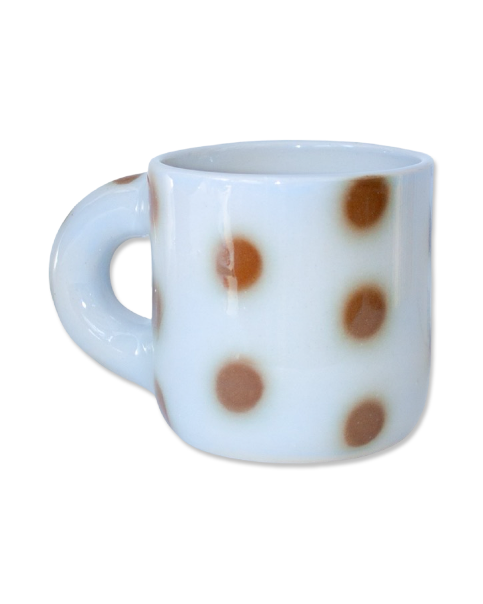Blue and Brown Polka Dot Mug