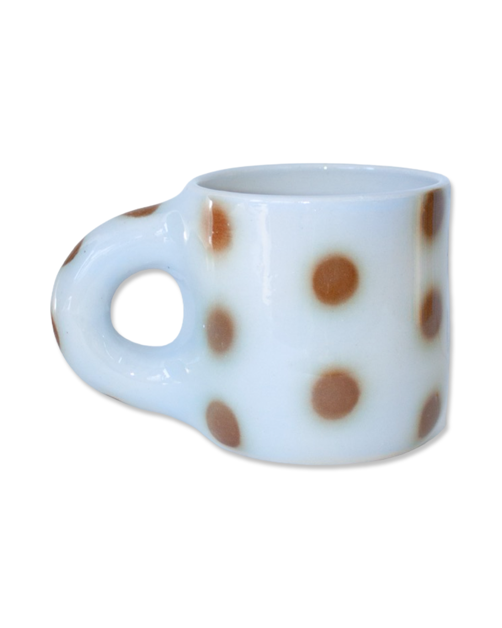 Blue and Brown Polka Dot Mug