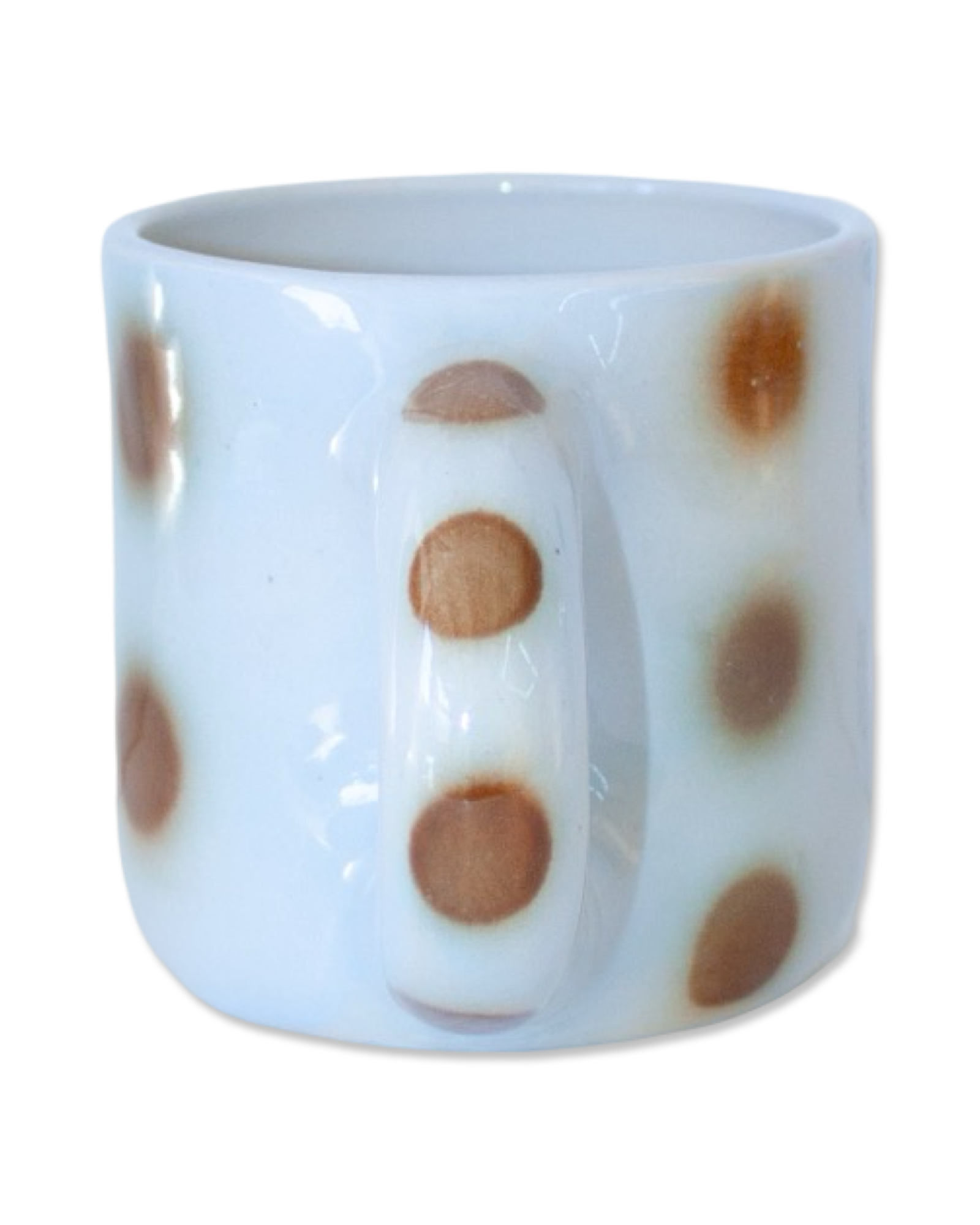 Blue and Brown Polka Dot Mug