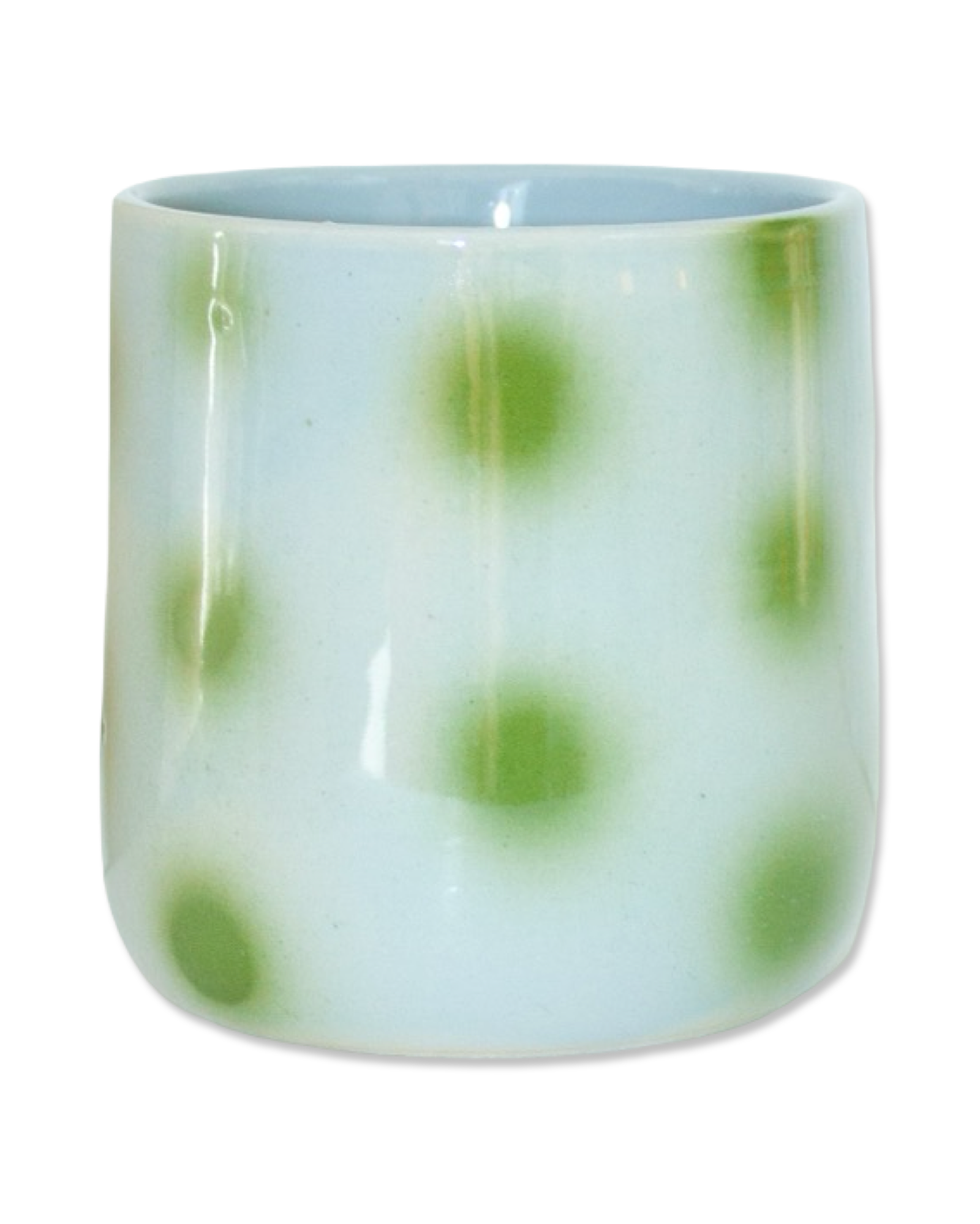 Gray and Green Polka Dot Mug