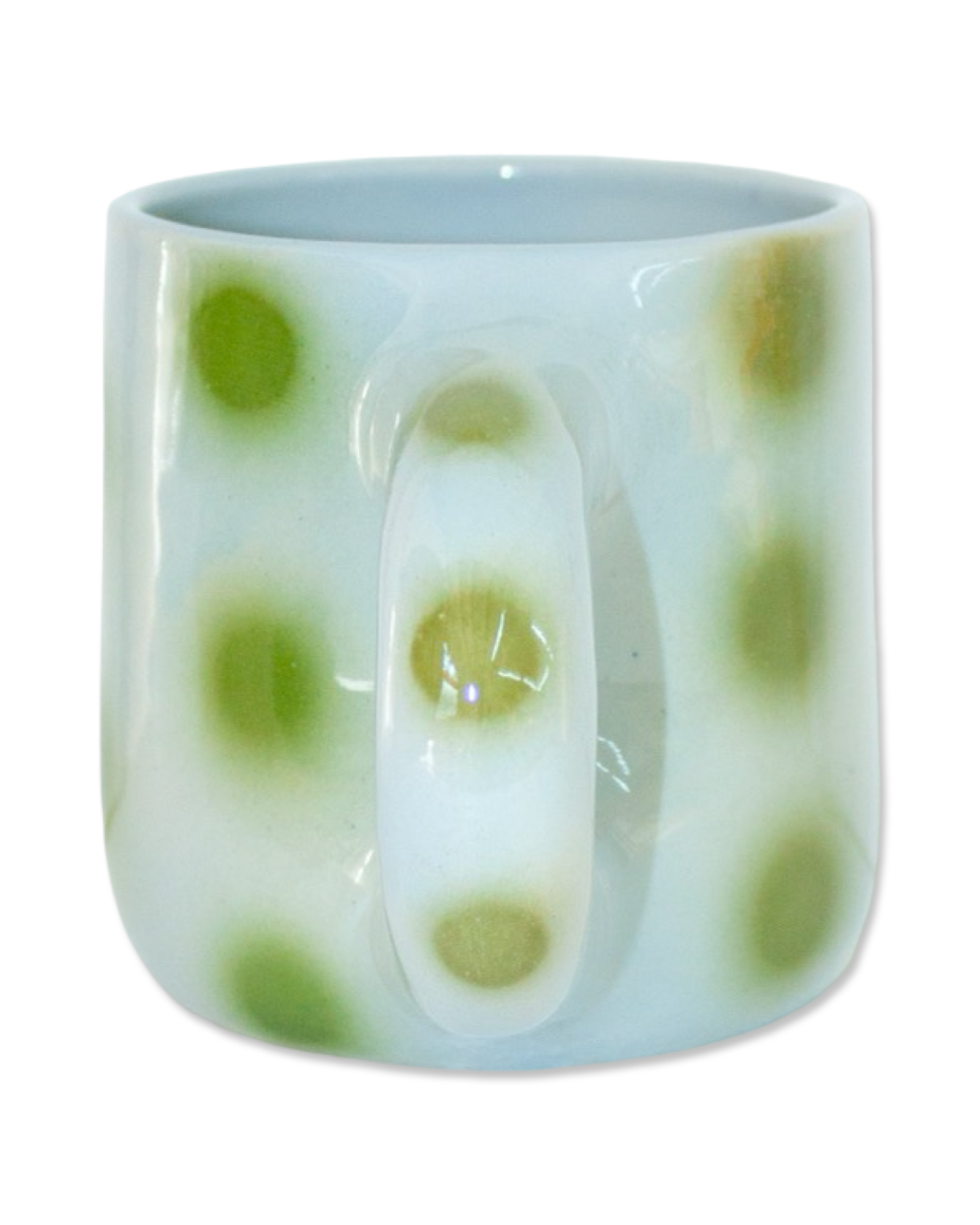 Gray and Green Polka Dot Mug