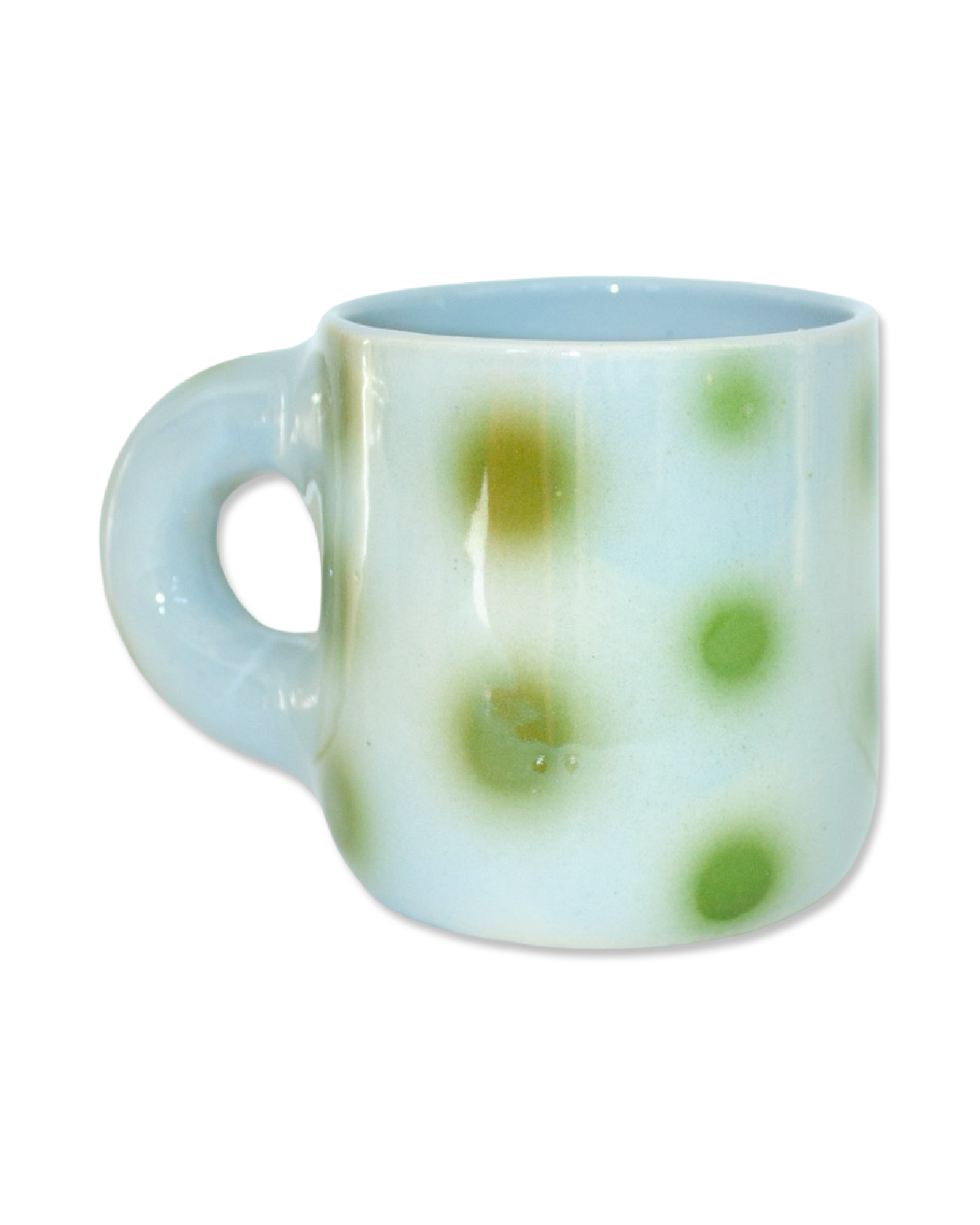 Gray and Green Polka Dot Mug
